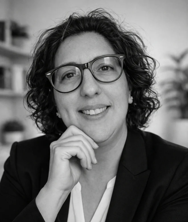 Retrato de María José en blanco y negro
